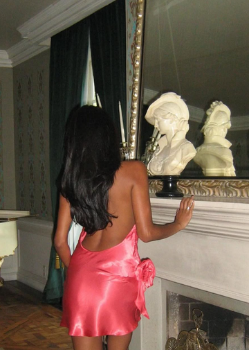 Sexy A Line Halter 3D Floral Open Back Satin Short Homecoming Dress Evening Dress HZ1023